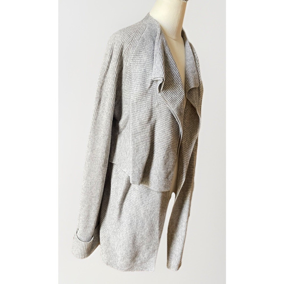 Vince Women’s Gray Wool Cashmere Drape Open Front Cardigan Sweater Size M - Picture 4 of 6